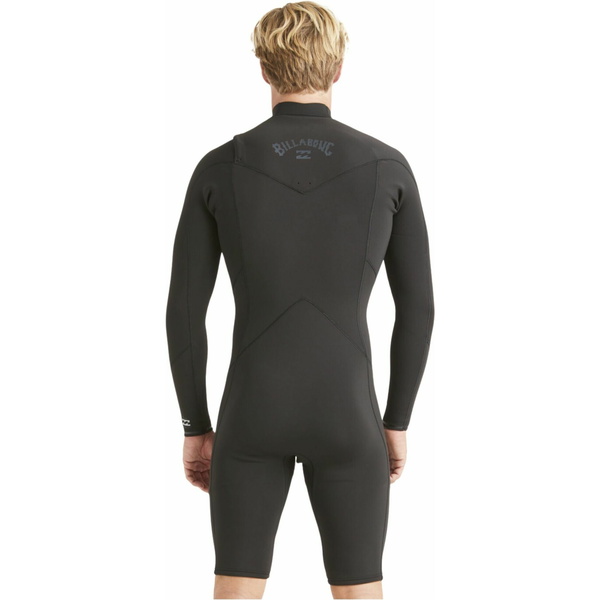 2024 Billabong Mens Absolute 2mm Chest Zip GBS Langærmet Shorty Våddragt ABYW400118 - Black